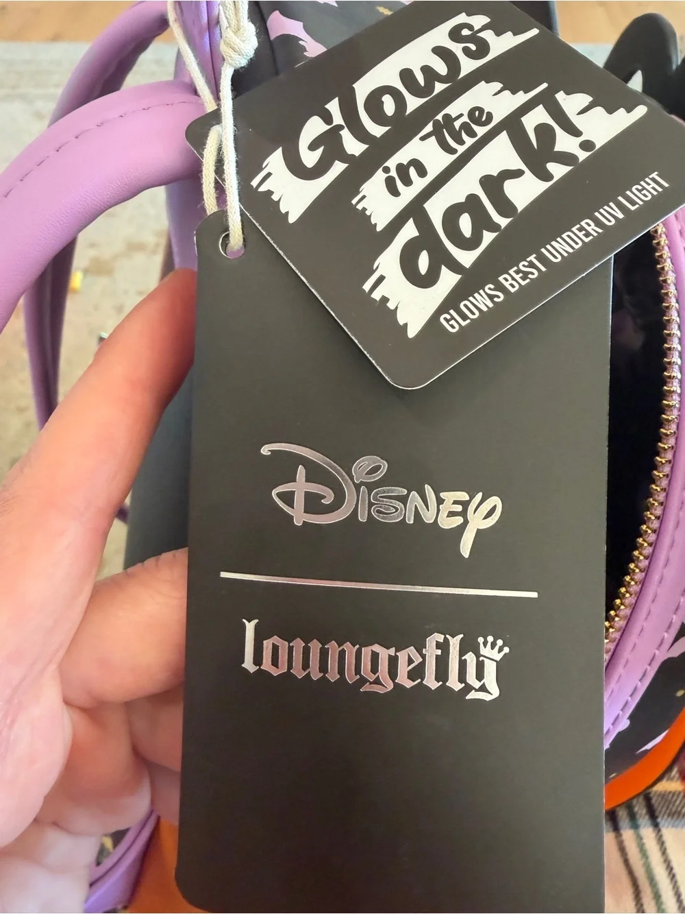 Disney x Loungefly Halloween Angle Pumpkin Mini Backpack. Glow in the dark.